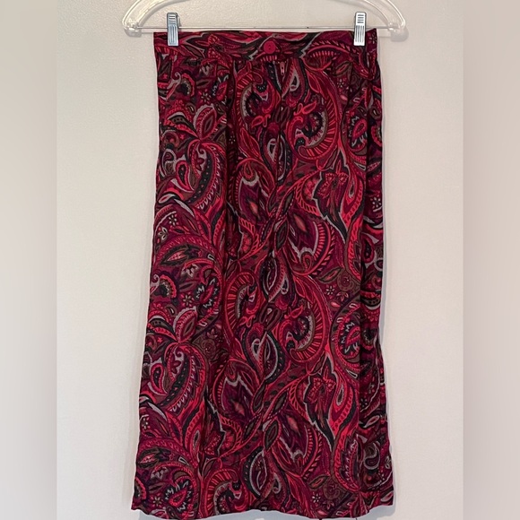 Vintage Paisley Print Women's Skirt – Red & Pink (Size 10) ❤️💖 - Picture 7 of 7